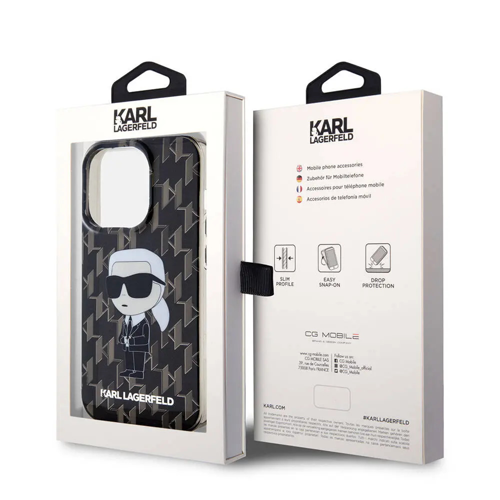 iPhone 15 Pro Kılıf, IML İkonik Monogram Desenli - Karl Lagerfeld