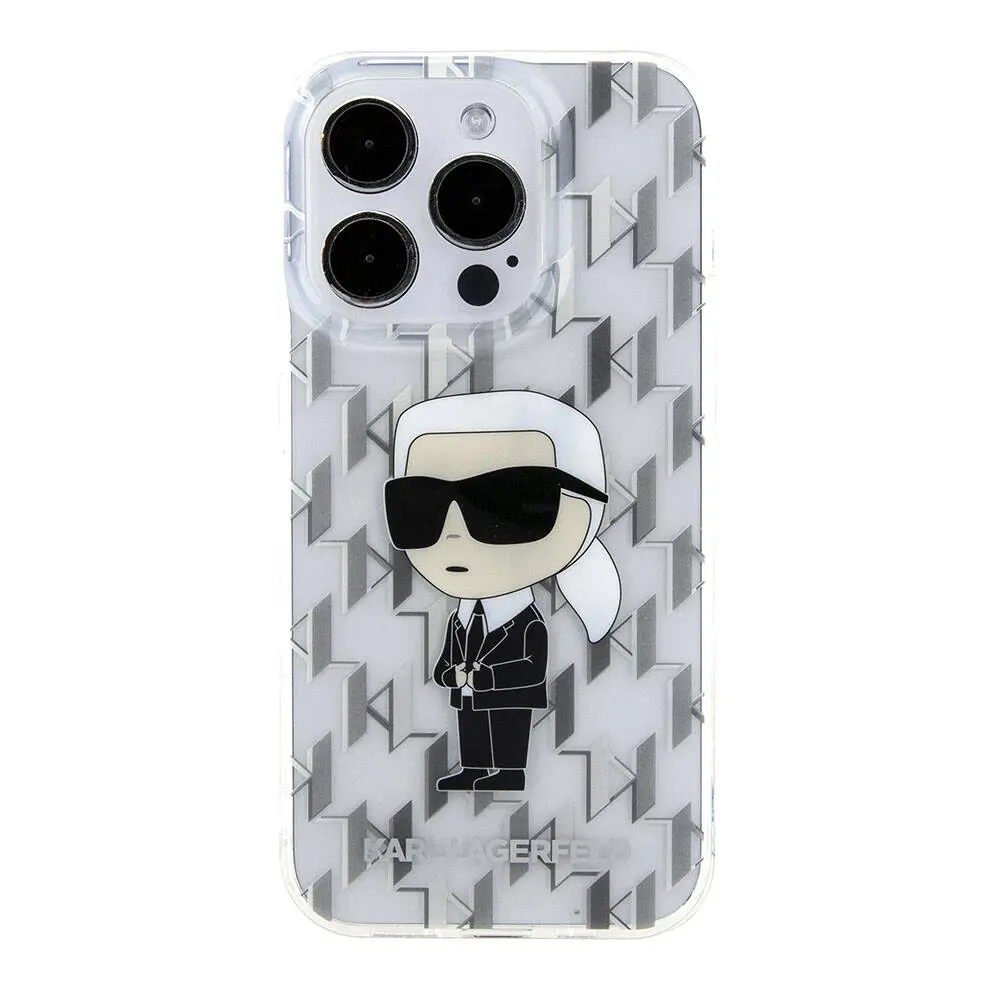 iPhone 15 Pro Kılıf, IML İkonik Monogram Desenli - Karl Lagerfeld