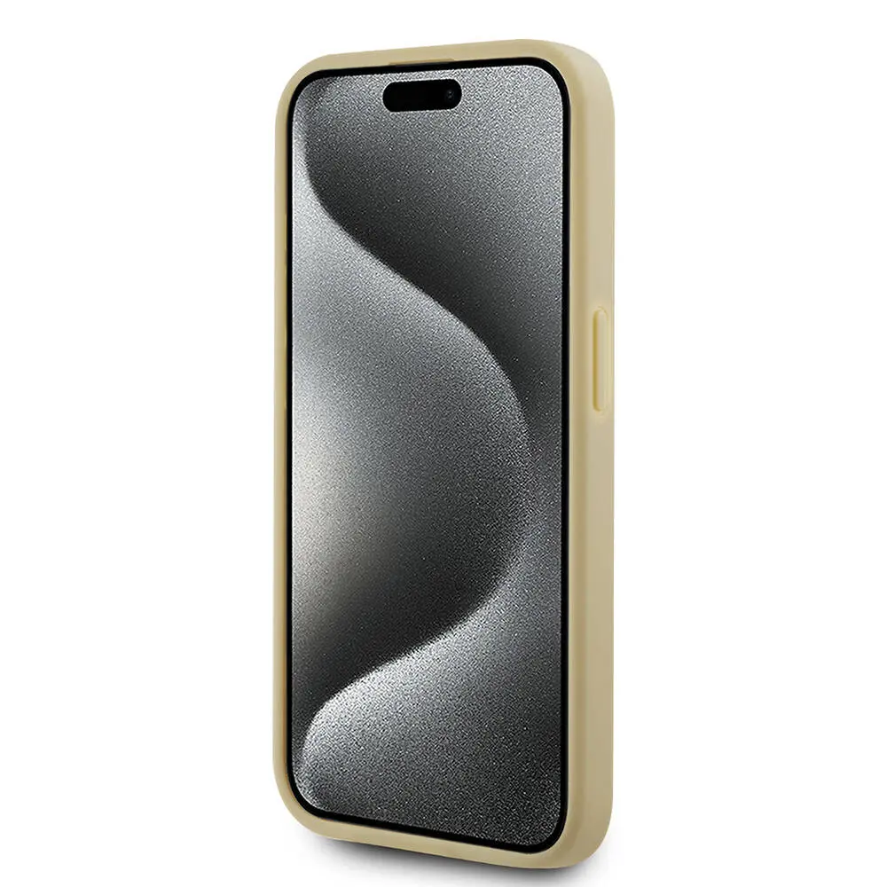 iPhone 15 Pro Tüylü Saffiano Kılıf - Karl Lagerfeld 3D KL Yazılı
