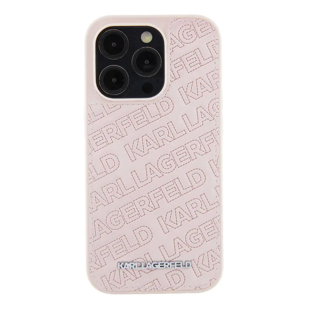 iPhone 15 Pro Dikişli Logolu Kapitone Kılıf - Karl Lagerfeld