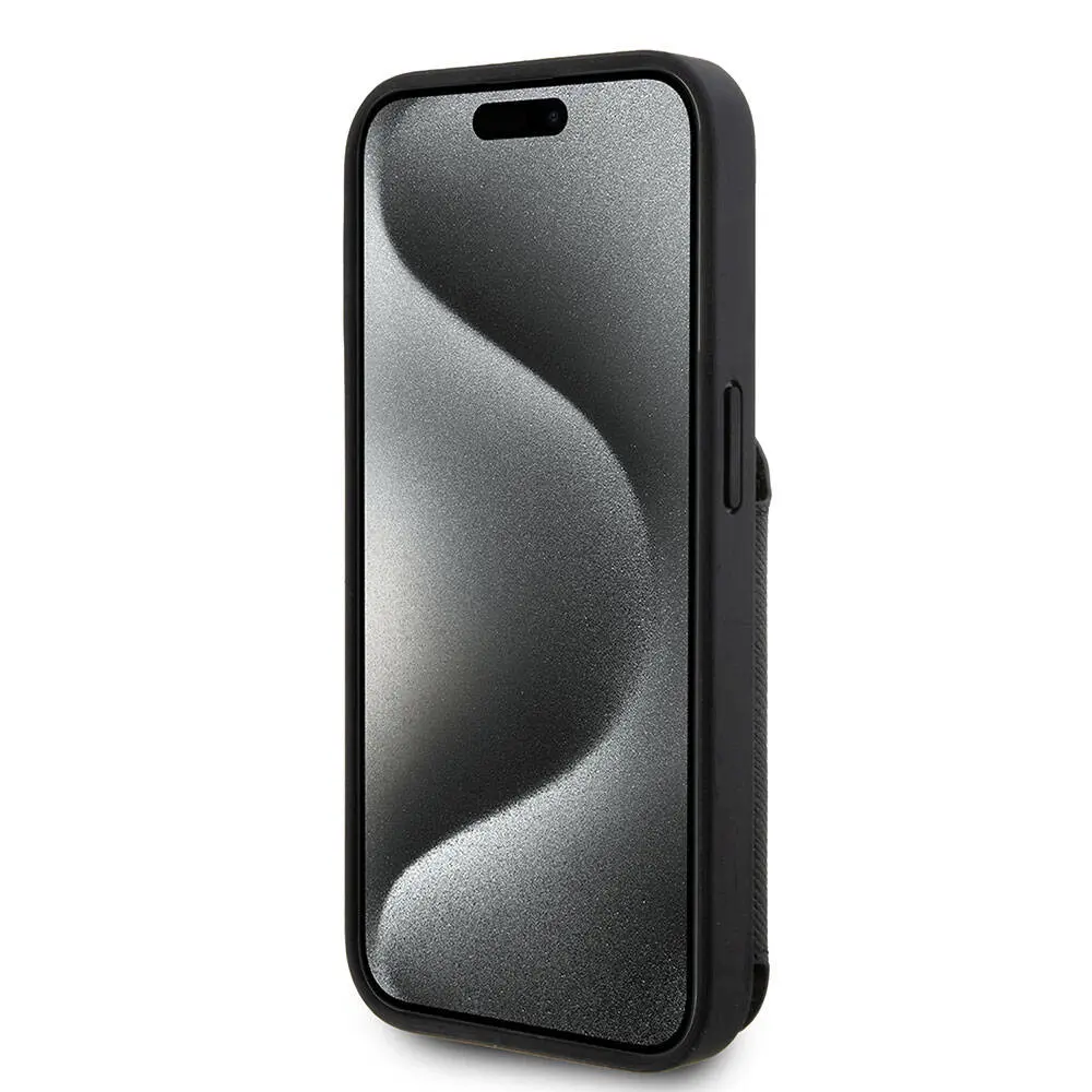 iPhone 15 Pro Standlı Kartlıklı Saffiano Kılıf - Karl Lagerfeld K&C