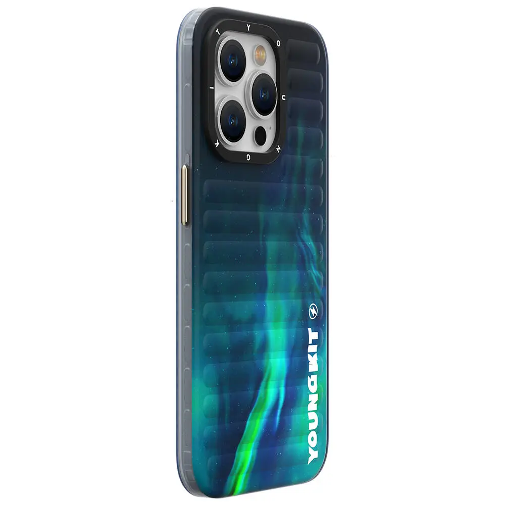 iPhone 15 Pro Kuzey Işıkları Desenli Kılıf - Youngkit Aurora
