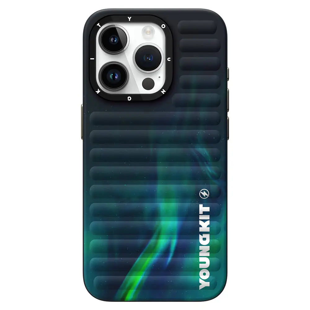 iPhone 15 Pro Kuzey Işıkları Desenli Kılıf - Youngkit Aurora