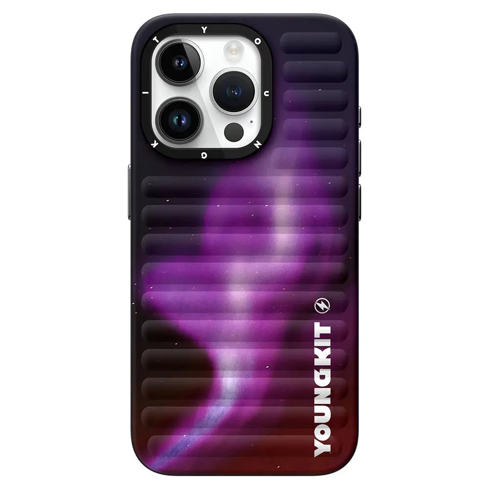 iPhone 15 Pro Kuzey Işıkları Desenli Kılıf - Youngkit Aurora