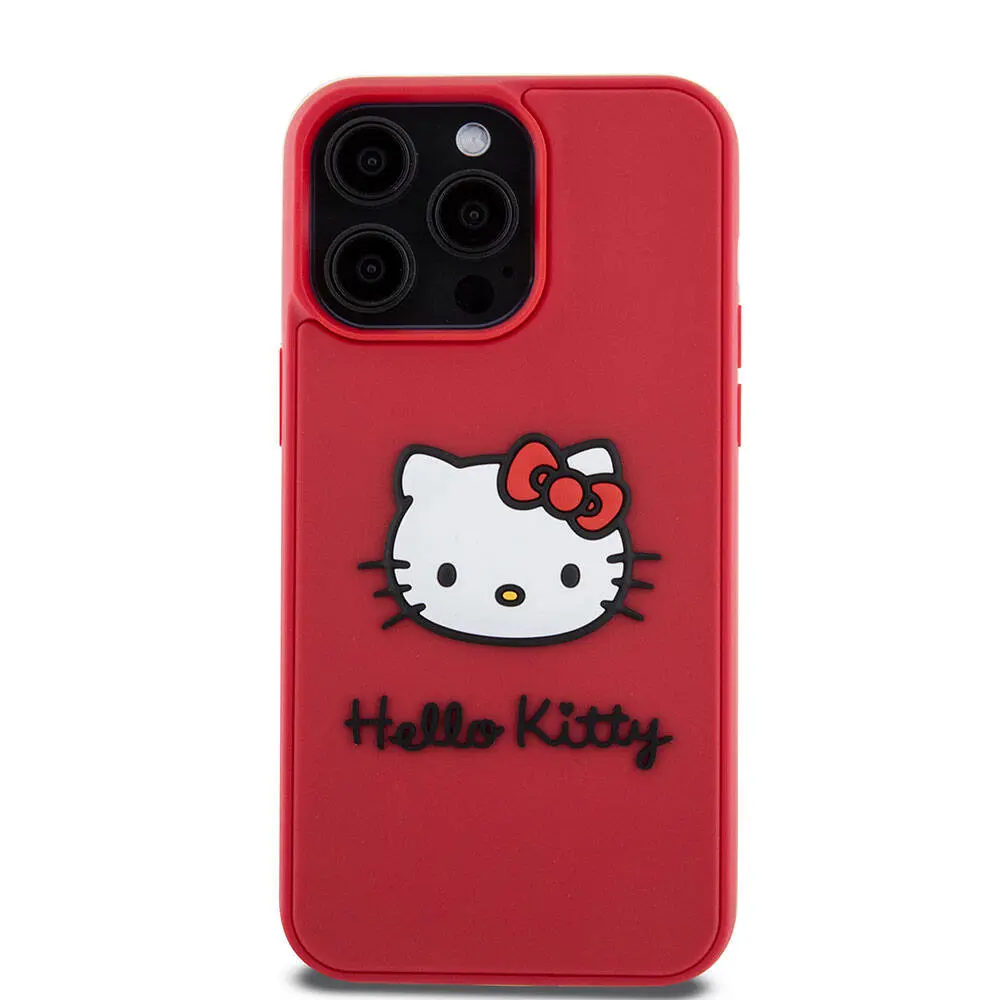 iPhone 15 Pro 3D Rubber Kitty Head Lisanslı Kılıf - Hello Kitty
