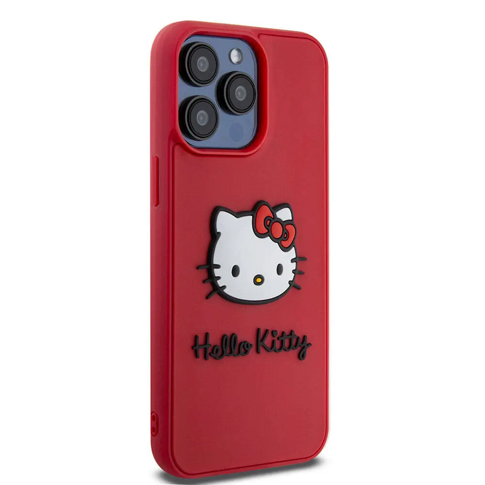 iPhone 15 Pro 3D Rubber Kitty Head Lisanslı Kılıf - Hello Kitty
