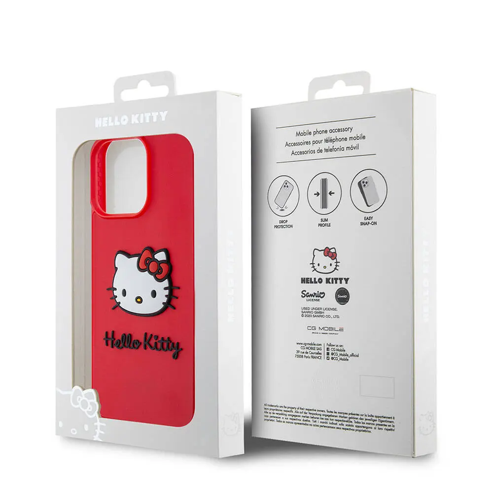 iPhone 15 Pro 3D Rubber Kitty Head Lisanslı Kılıf - Hello Kitty