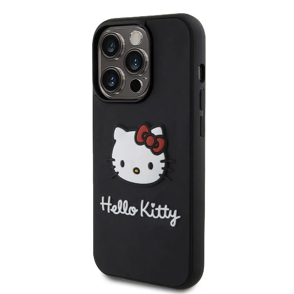 iPhone 15 Pro 3D Rubber Kitty Head Lisanslı Kılıf - Hello Kitty