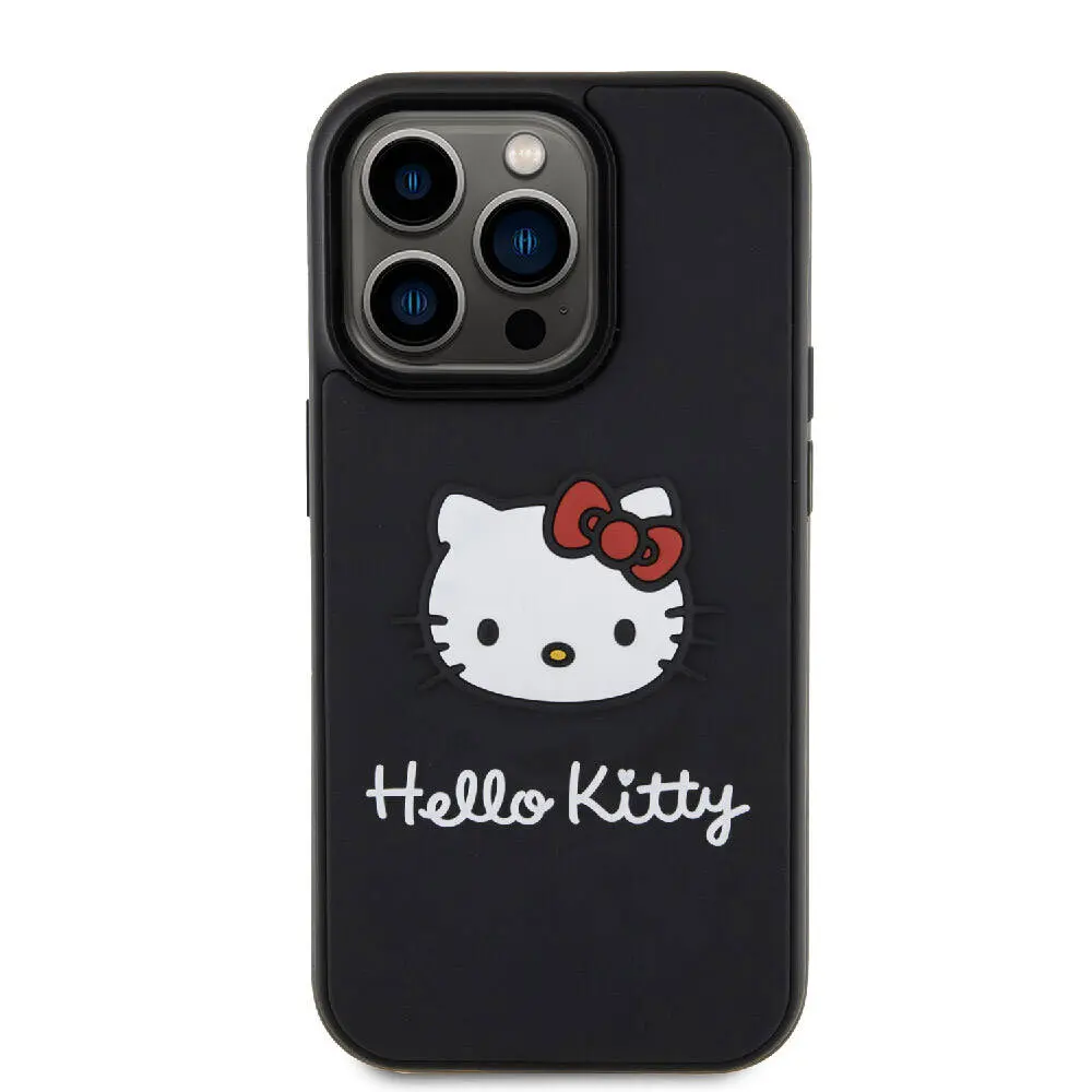 iPhone 15 Pro 3D Rubber Kitty Head Lisanslı Kılıf - Hello Kitty