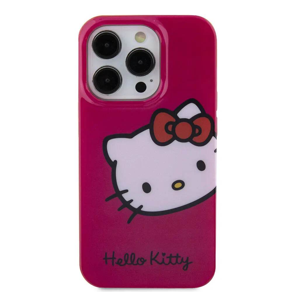 iPhone 15 Pro Hello Kitty Lisanslı Kılıf, Kitty Head Logolu - Beyaz