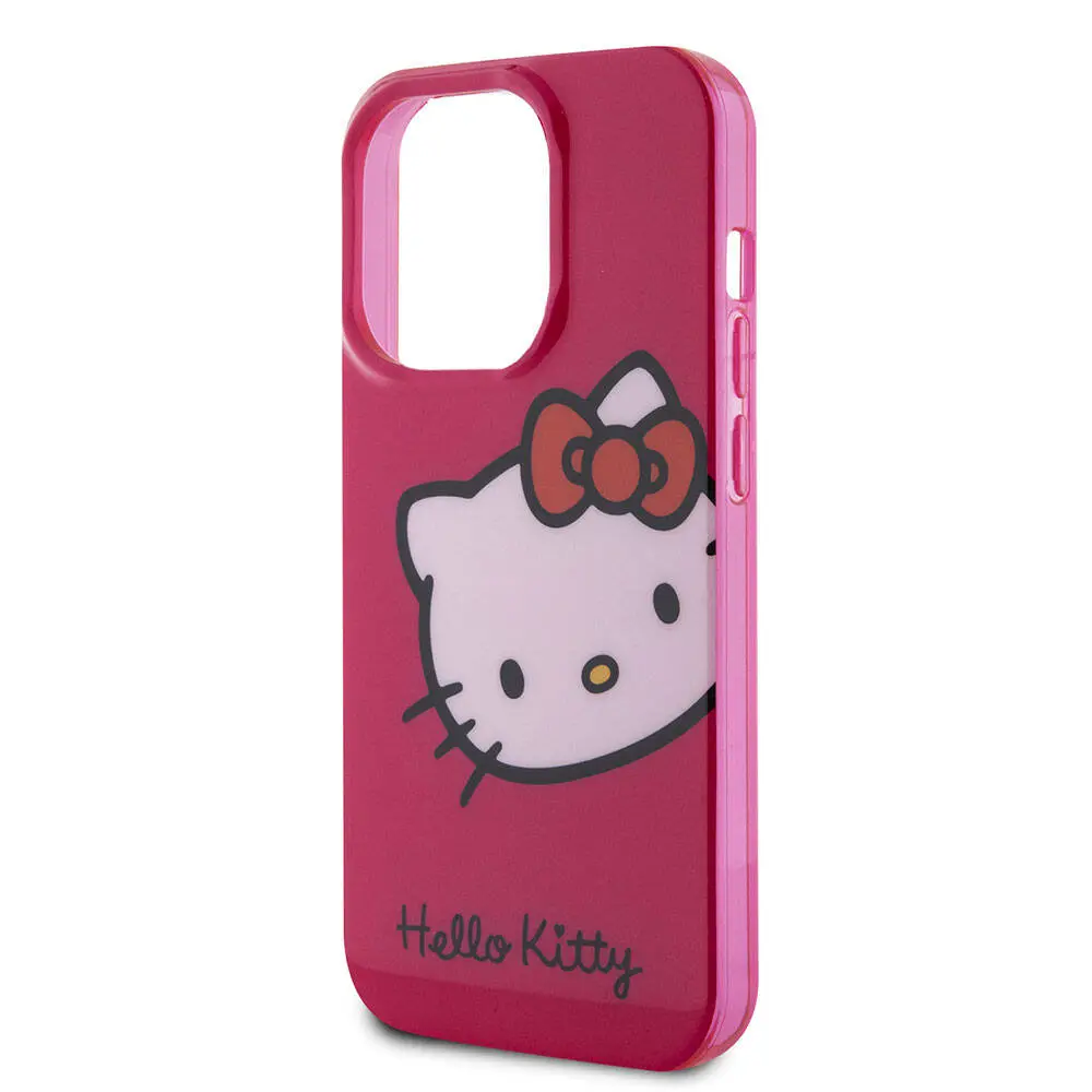 iPhone 15 Pro Hello Kitty Lisanslı Kılıf, Kitty Head Logolu - Beyaz