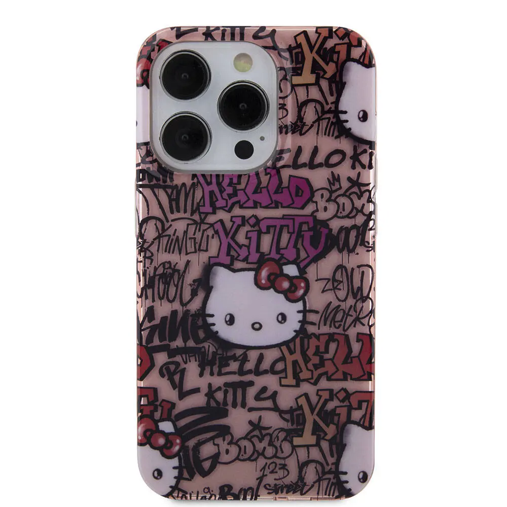 iPhone 15 Pro Hello Kitty Lisanslı Graffiti Logolu Kılıf