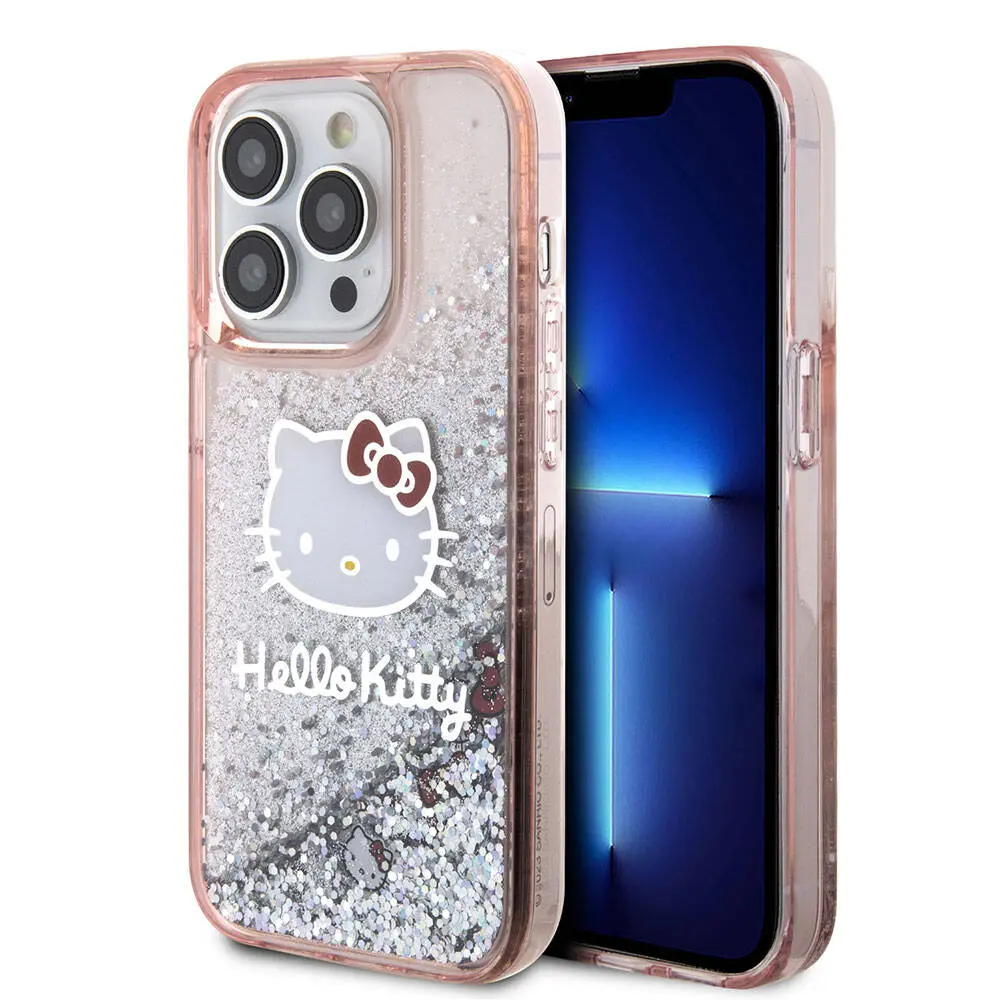 iPhone 15 Pro Sıvılı Glitter Kılıf - Hello Kitty İkonik Lisanslı