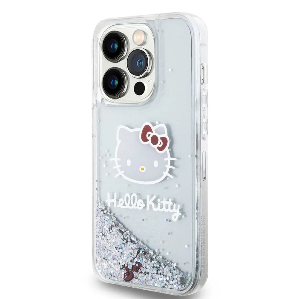 iPhone 15 Pro Sıvılı Glitter Kılıf - Hello Kitty İkonik Lisanslı