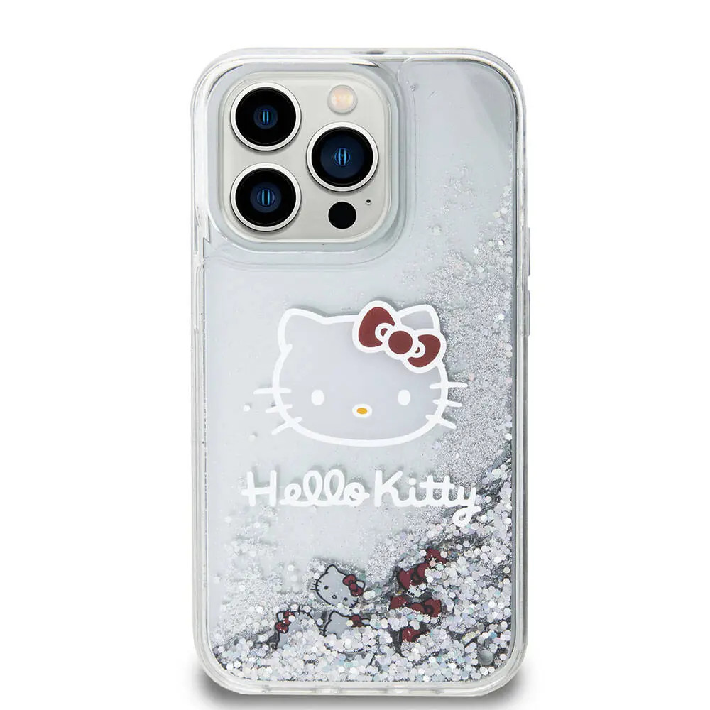 iPhone 15 Pro Sıvılı Glitter Kılıf - Hello Kitty İkonik Lisanslı