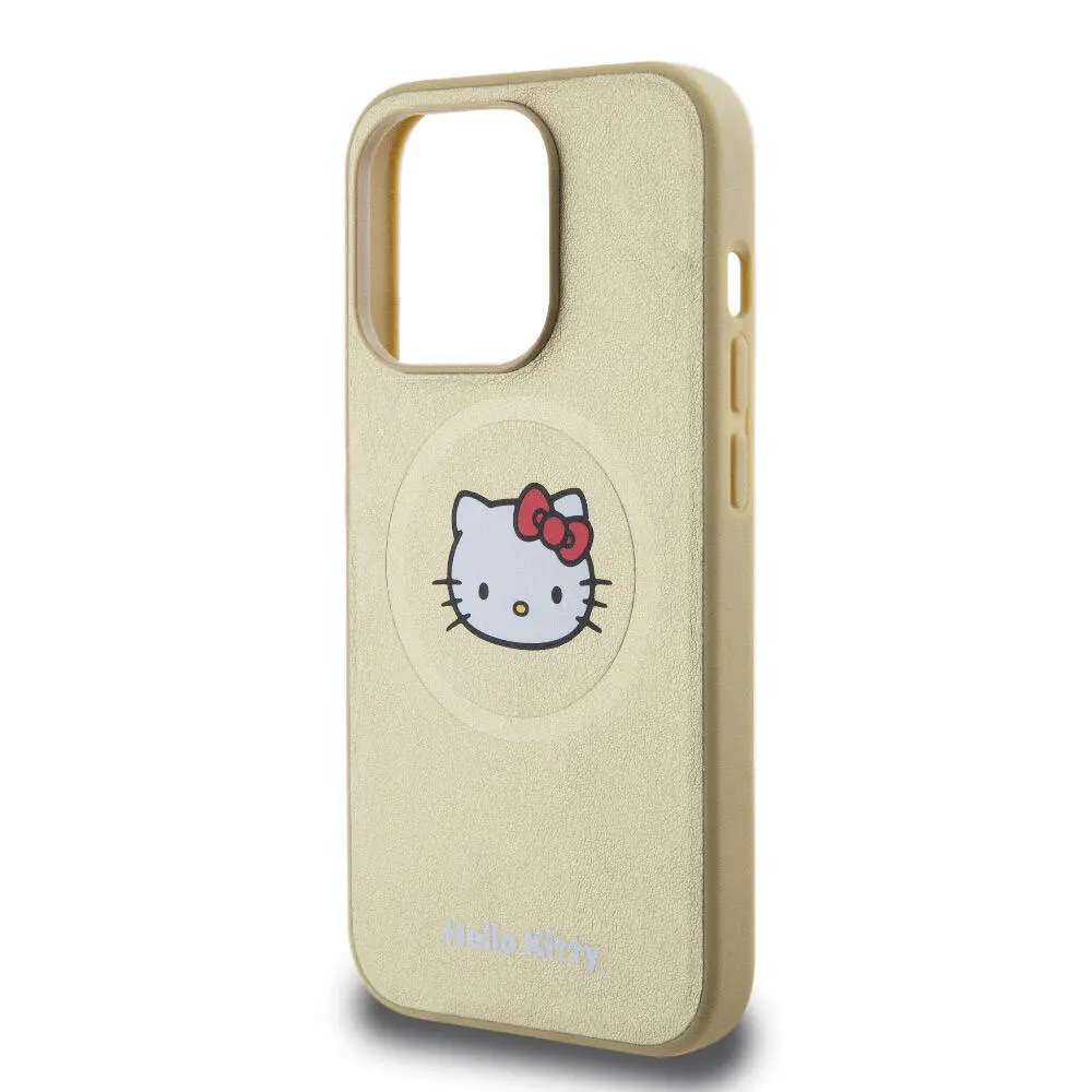 iPhone 15 Pro MagSafe Uyumlu Deri Kılıf - Hello Kitty Kitty Head