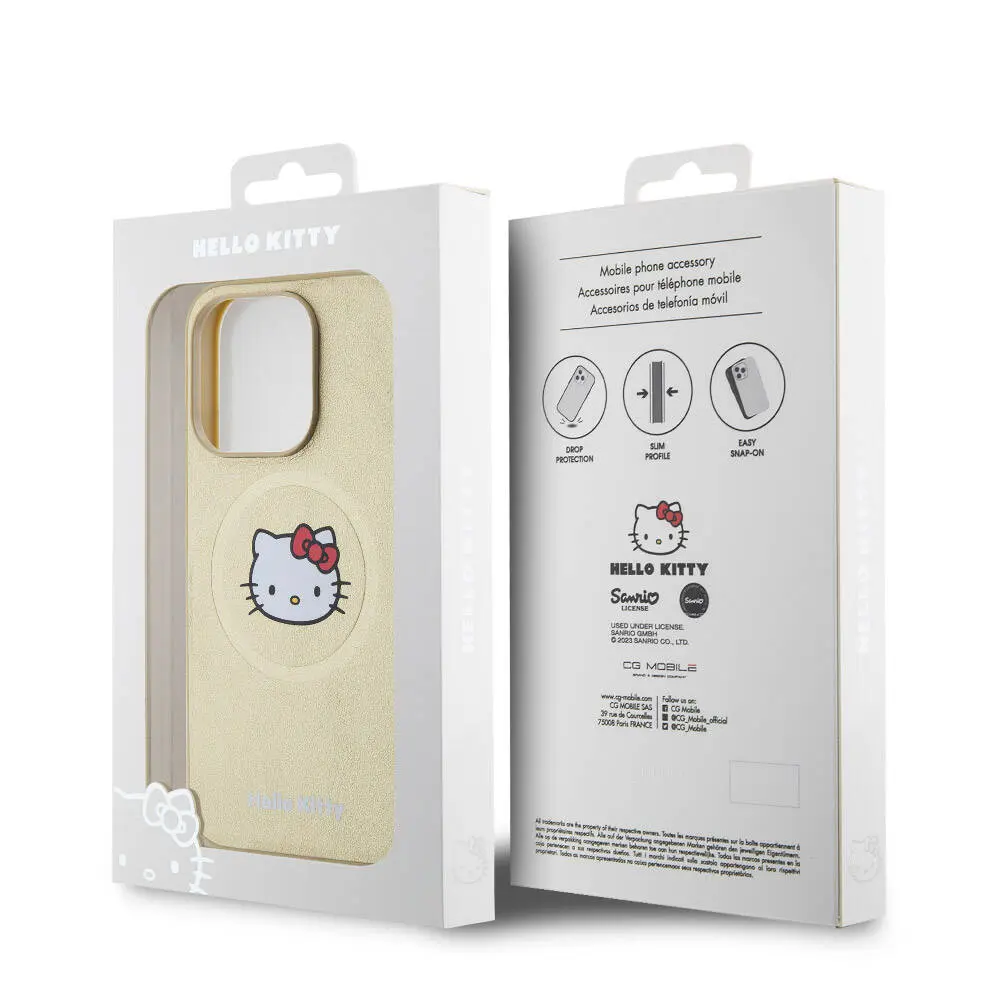 iPhone 15 Pro MagSafe Uyumlu Deri Kılıf - Hello Kitty Kitty Head