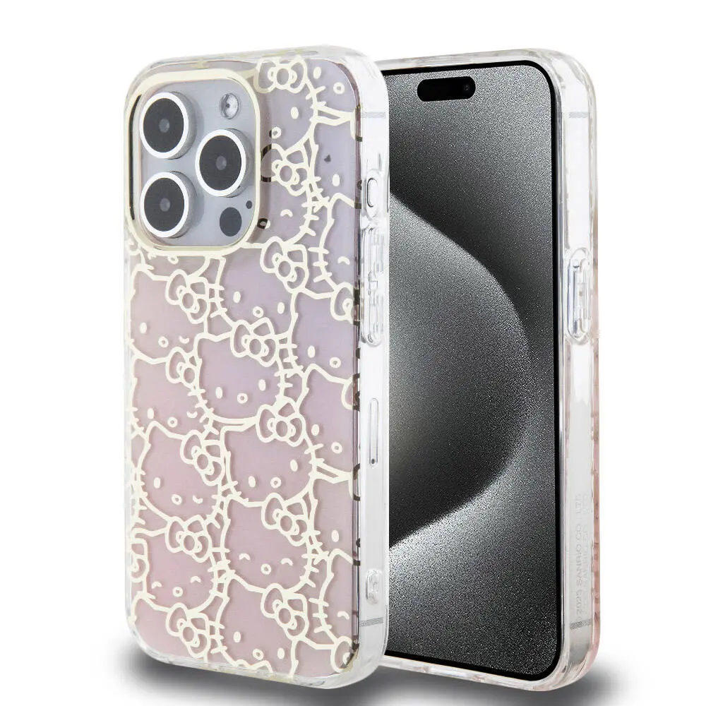iPhone 15 Pro Renk Geçişli Elektroplating Kaplama Kılıf - Hello Kitty