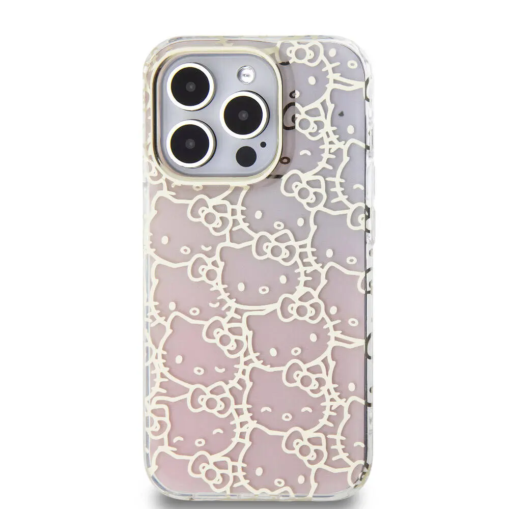 iPhone 15 Pro Renk Geçişli Elektroplating Kaplama Kılıf - Hello Kitty