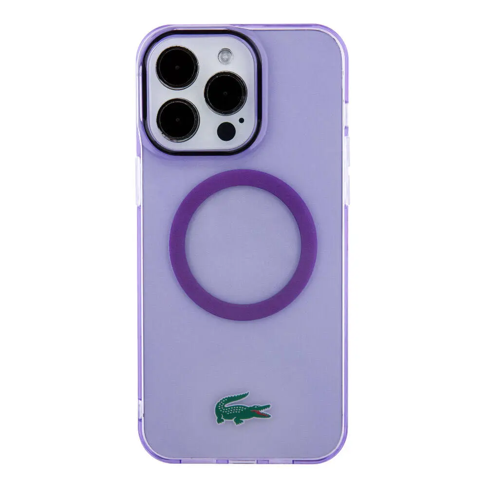 iPhone 15 Pro MagSafe Uyumlu Hard Kılıf - Lacoste İkonik Timsah Logolu