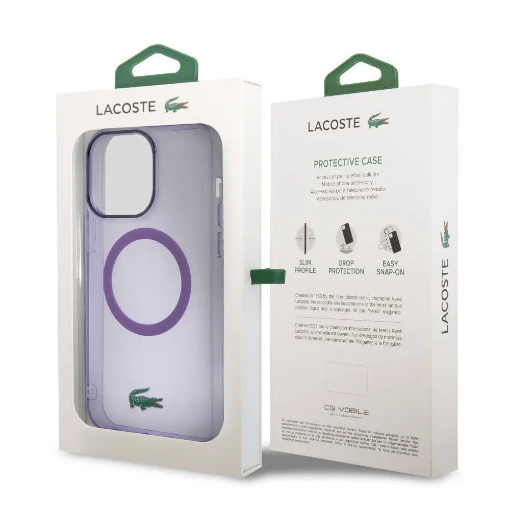 iPhone 15 Pro MagSafe Uyumlu Hard Kılıf - Lacoste İkonik Timsah Logolu
