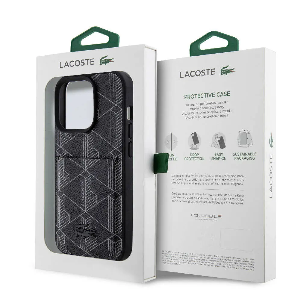 iPhone 15 Pro MagSafe Uyumlu Kartlıklı Kılıf - Lacoste Monogram