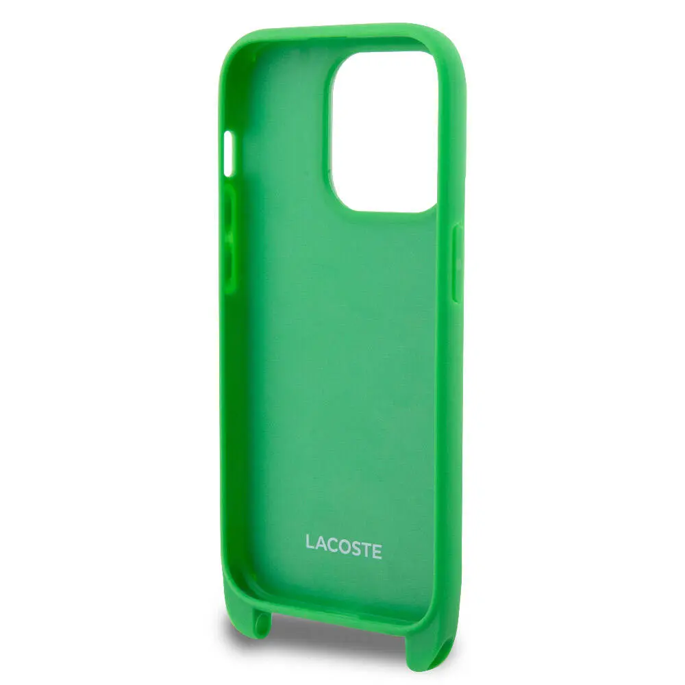 iPhone 15 Pro PU Pike Desenli Askılı Kılıf - Lacoste Lisanslı