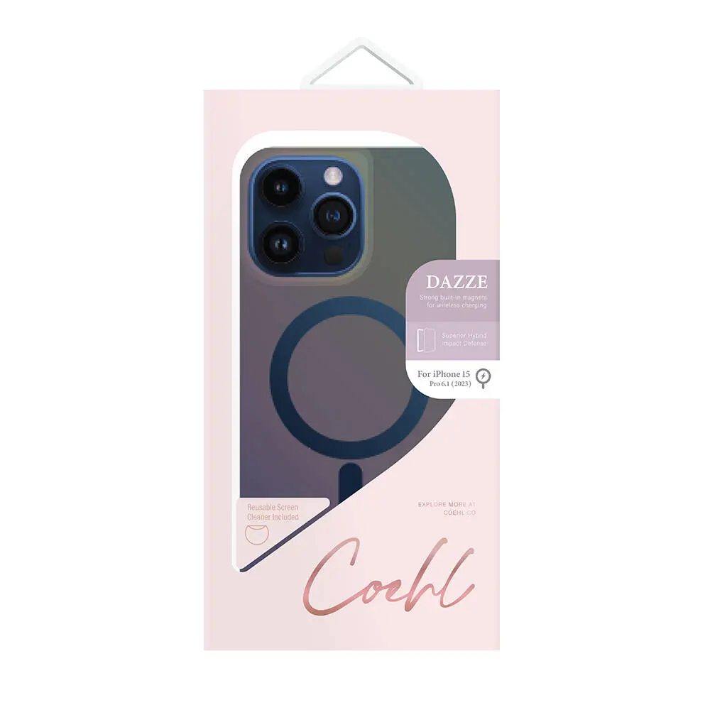 Apple iPhone 15 Pro Kılıf M-safe Şarj Özellikli Mistik Mor Renkli Coehl Dazze Kapak