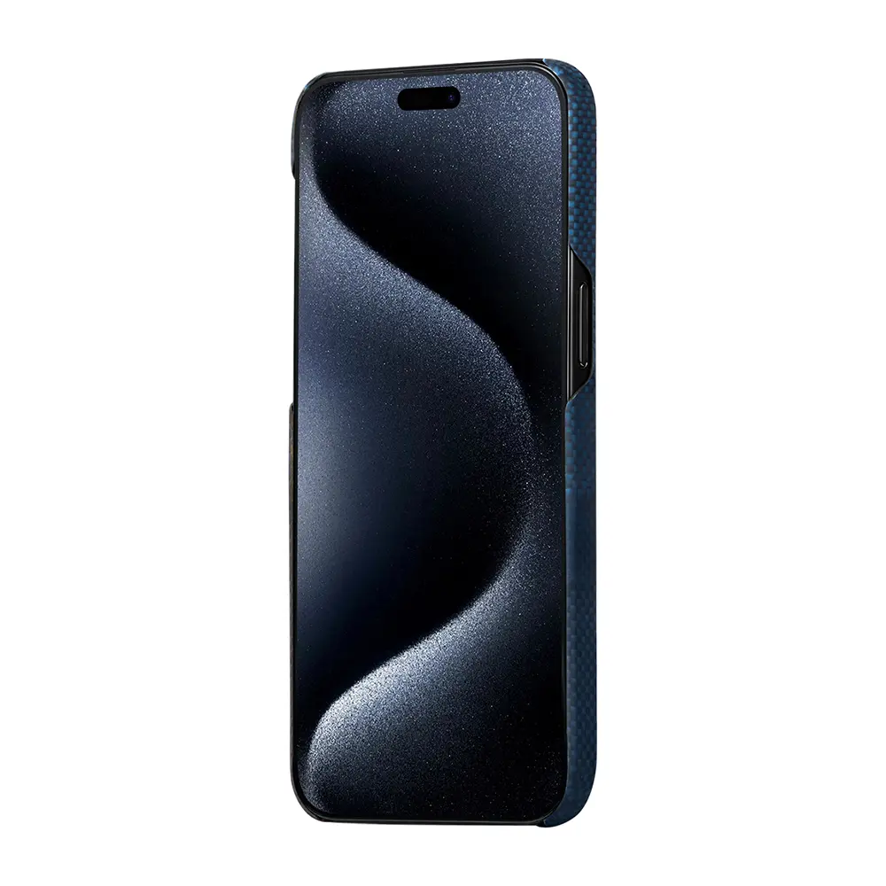 Apple iPhone 15 Pro Kılıf M-safe Şarj Özellikli Aramid Karbon Fiber Pitaka Tactile Woven Starpeak Serisi Milky Way Galaxy Kapak