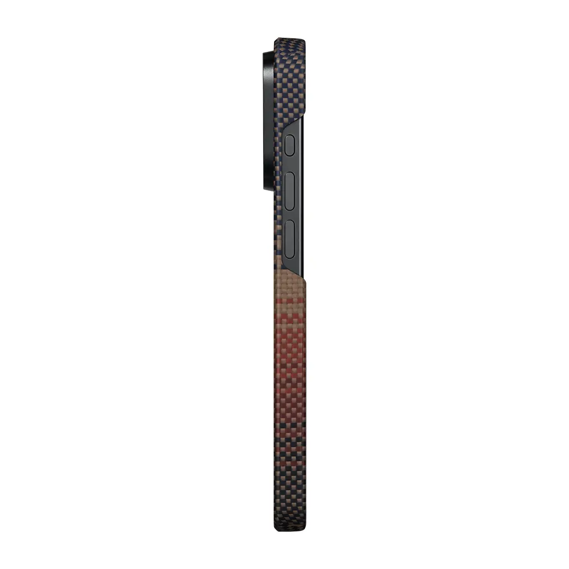 Apple iPhone 15 Pro Kılıf M-safe Şarj Özellikli Aramid Karbon Fiber Pitaka Tactile Woven Sunset-Moonrise Serisi Sunset Kapak