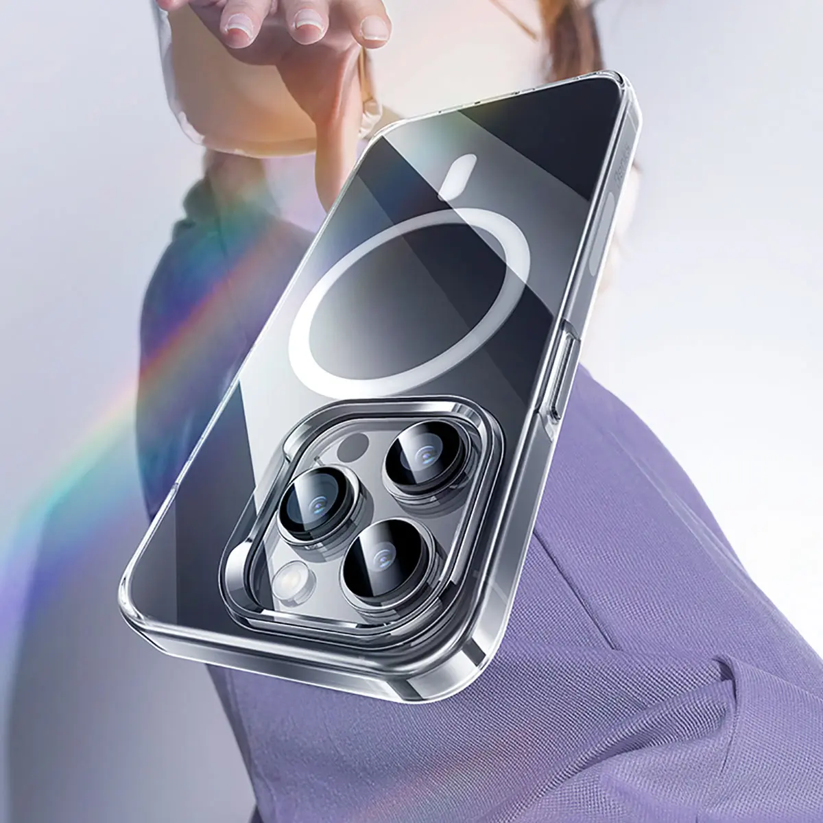iPhone 15 Pro MagSafe Uyumlu Şeffaf Kılıf - Benks Crystal