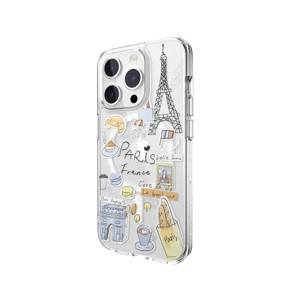 iPhone 15 Pro MagSafe Uyumlu Şeffaf Kılıf - Switcheasy City-M Paris