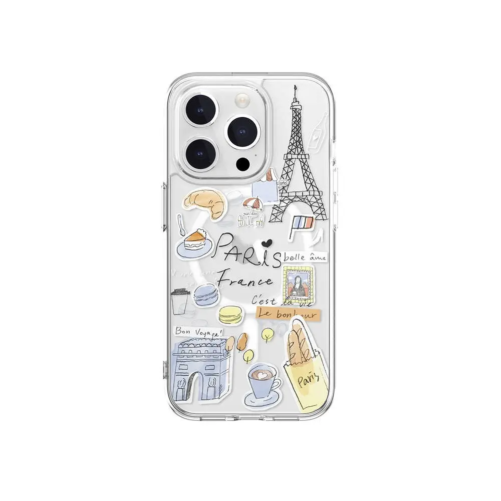 iPhone 15 Pro MagSafe Uyumlu Şeffaf Kılıf - Switcheasy City-M Paris