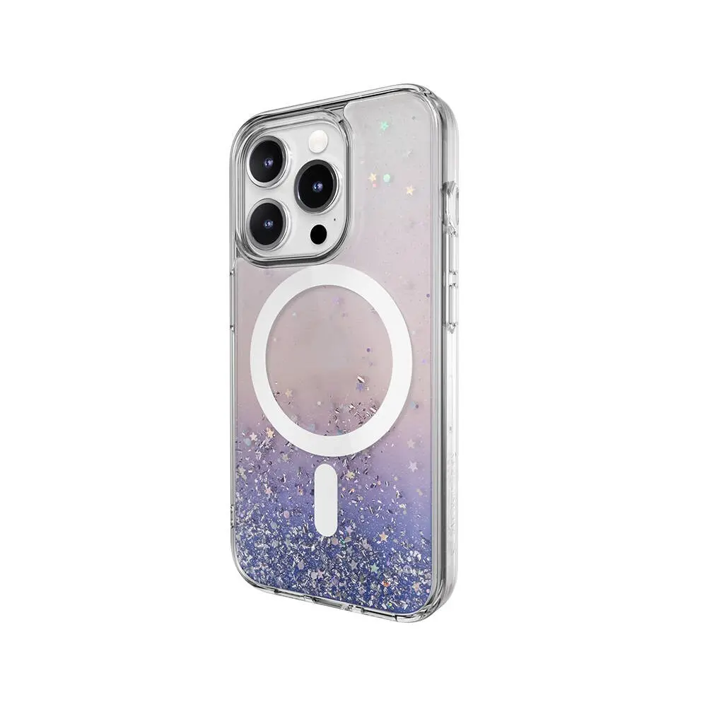 iPhone 15 Pro MagSafe Uyumlu Şeffaf Simli Kılıf - Switcheasy Starfield-M