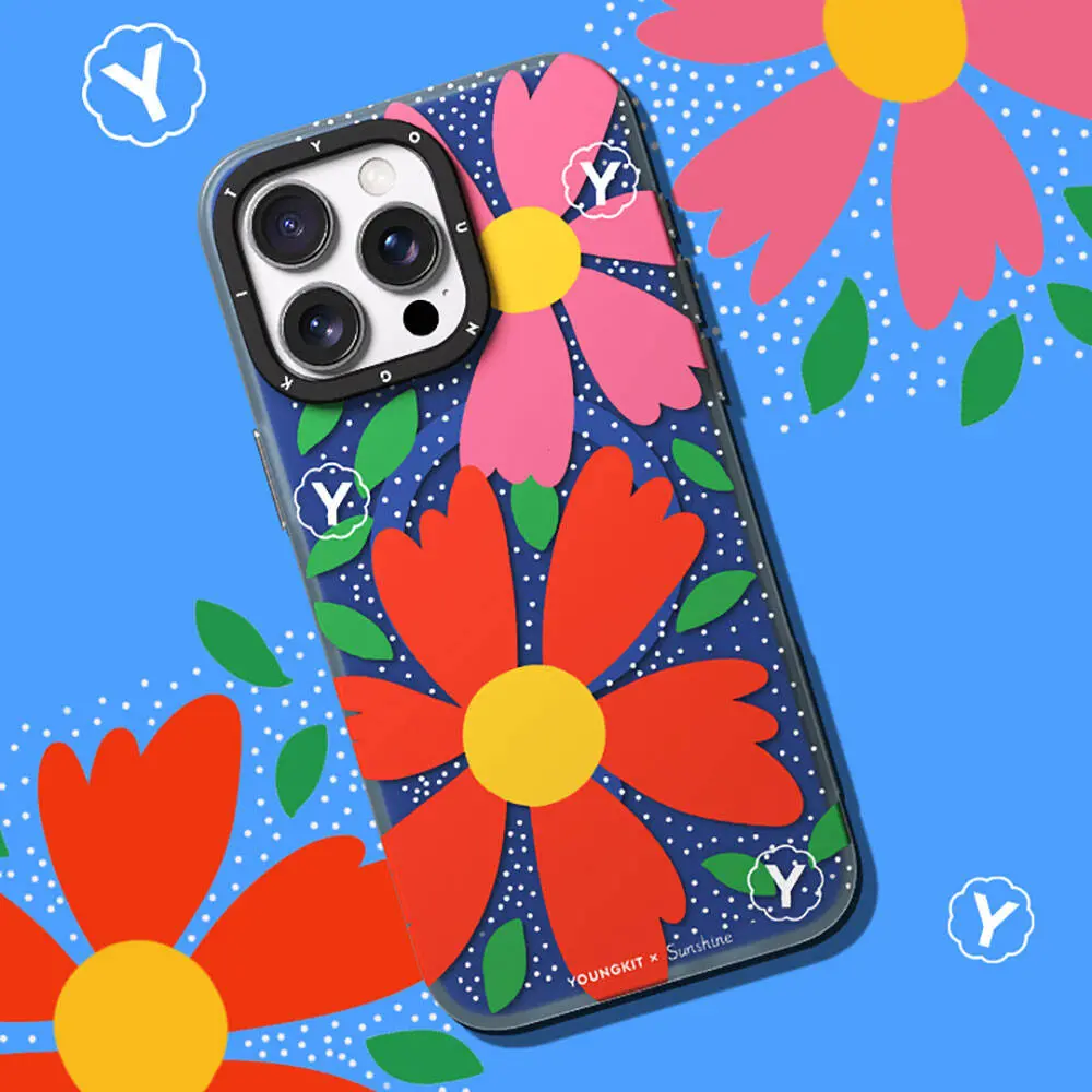iPhone 15 Pro MagSafe Uyumlu Kılıf, Sunshine Tasarımlı - Youngkit Colorful