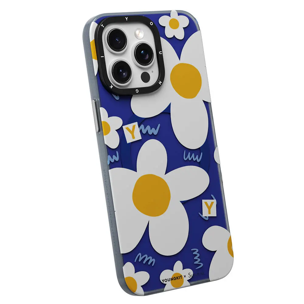 iPhone 15 Pro MagSafe Uyumlu Kılıf, Papatya Tasarımlı - Youngkit Spring Breeze