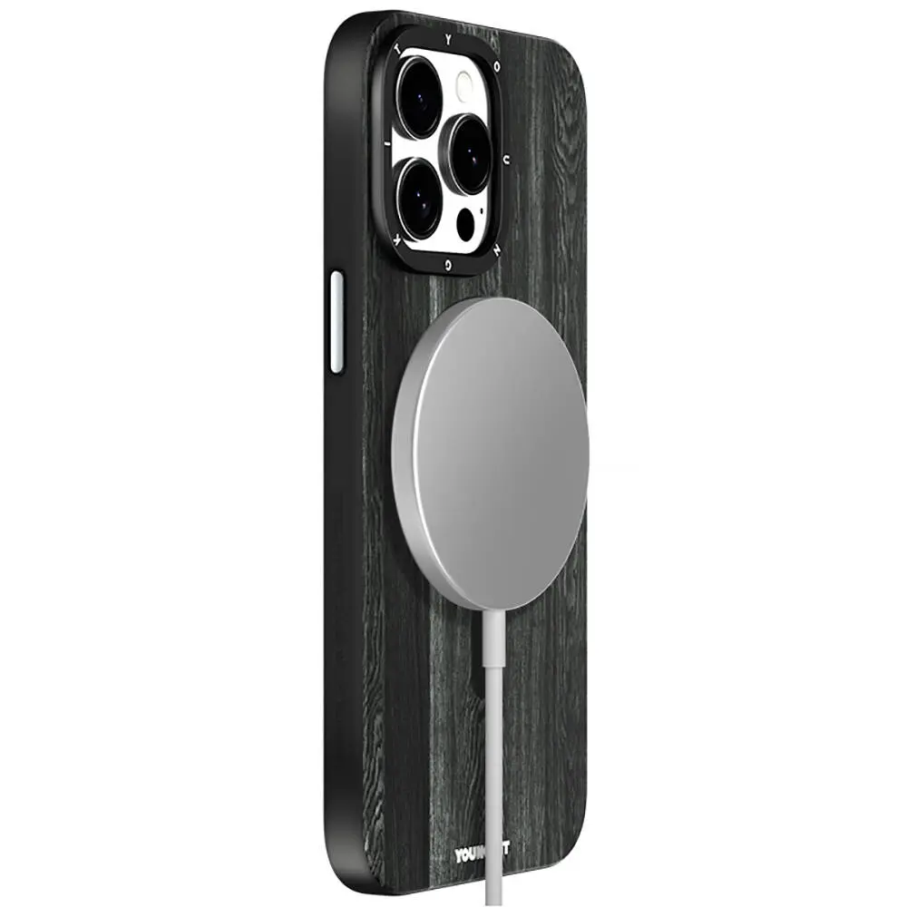 iPhone 15 Pro MagSafe Uyumlu Sararmaya Dayanıklı Kılıf - Youngkit Wood Forest