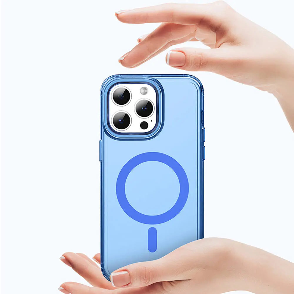 iPhone 15 Pro MagSafe Uyumlu Şeffaf Kılıf - Recci Crystal Color