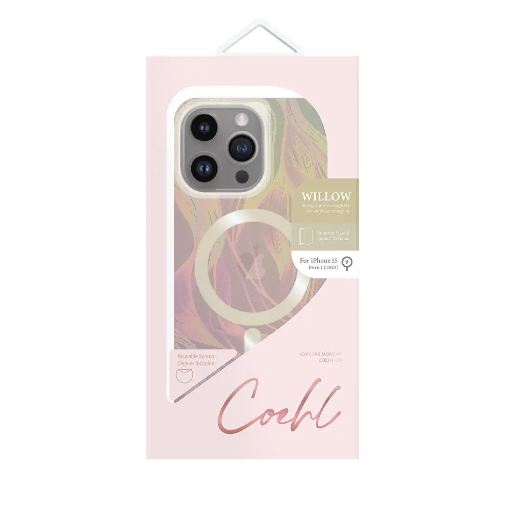 iPhone 15 Pro MagSafe Uyumlu Yaprak Desenli Kılıf - Coehl Willow