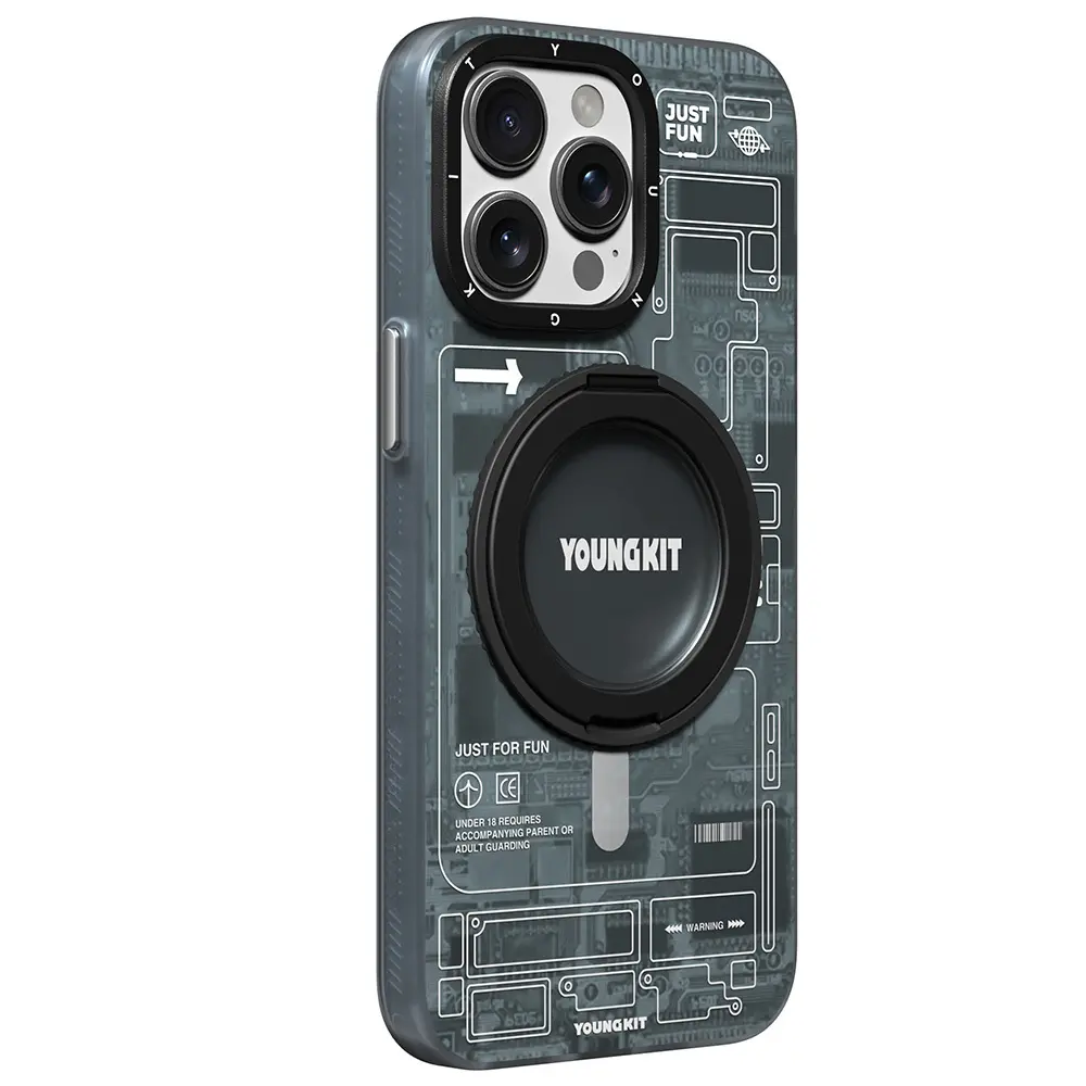 iPhone 15 Pro MagSafe Uyumlu 360° Standlı Kılıf - Youngkit Technology