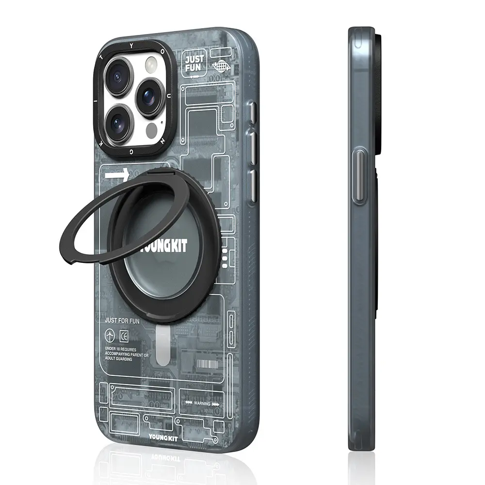 iPhone 15 Pro MagSafe Uyumlu 360° Standlı Kılıf - Youngkit Technology
