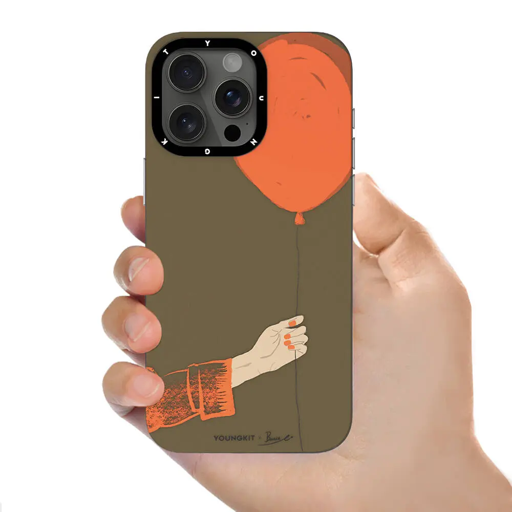 iPhone 15 Pro MagSafe Uyumlu Kılıf - Youngkit Orange Serisi Flying Balloon