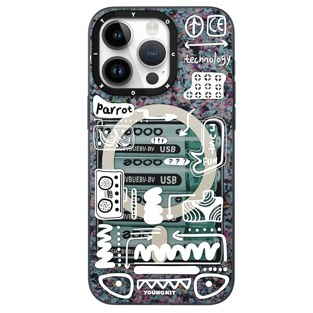 iPhone 15 Pro MagSafe Uyumlu Kılıf - Youngkit Dark Matter