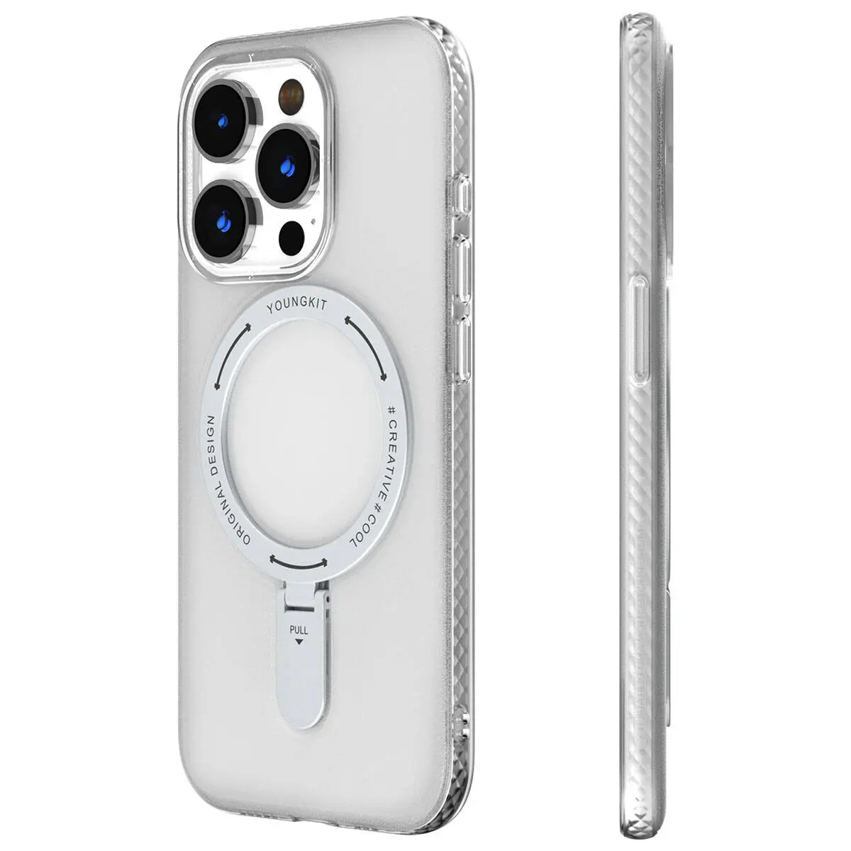 iPhone 15 Pro MagSafe Uyumlu Şeffaf Kılıf - Youngkit Rock Serisi