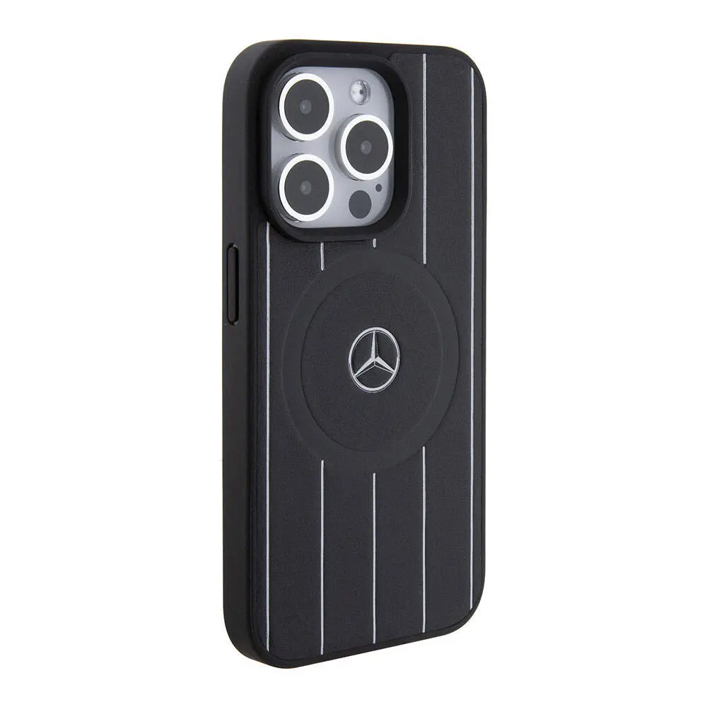 iPhone 15 Pro MagSafe Uyumlu Deri Kılıf - Mercedes Benz Lisanslı