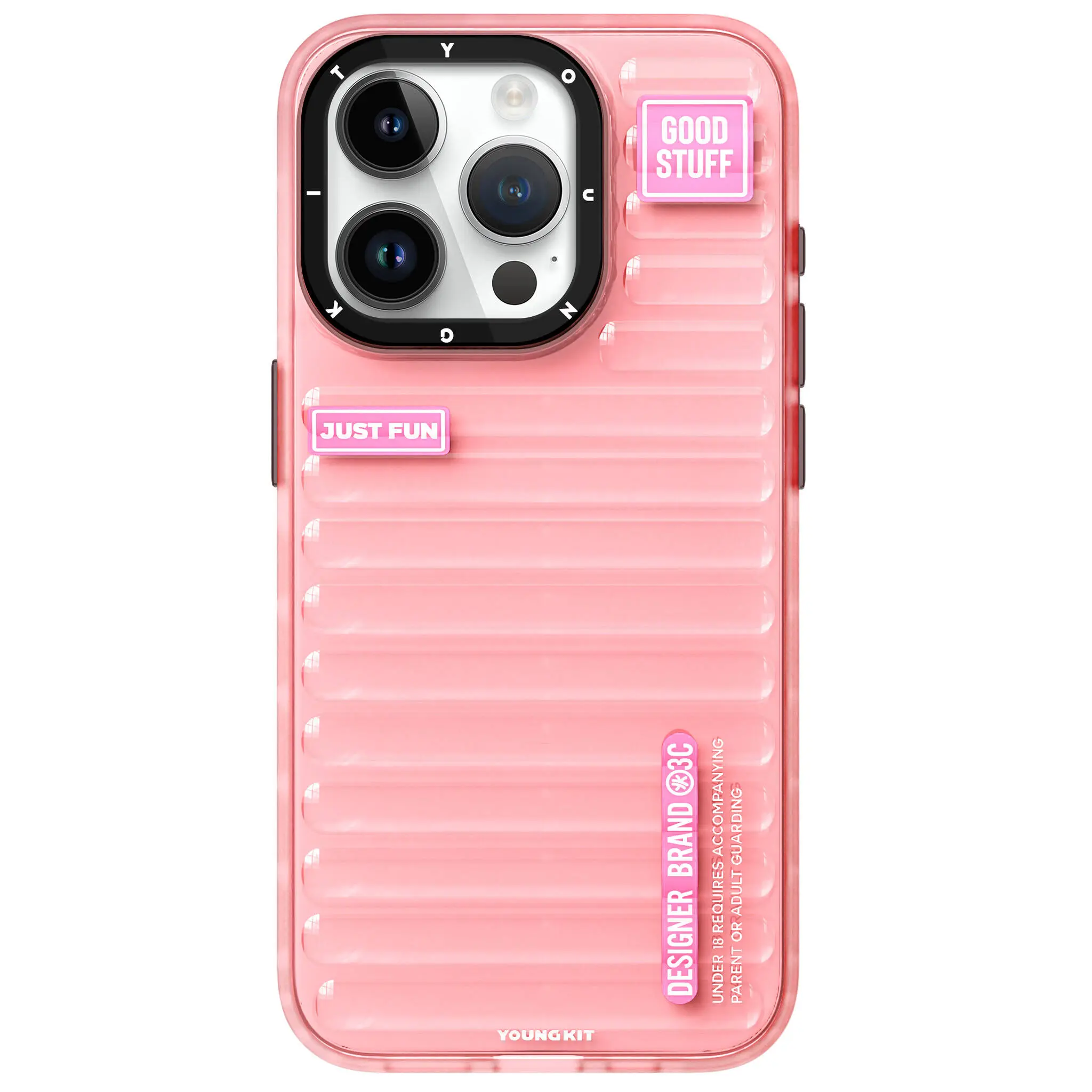 iPhone 15 Pro Şeffaf Renkli Tasarım Kılıf - YoungKit Fluorite