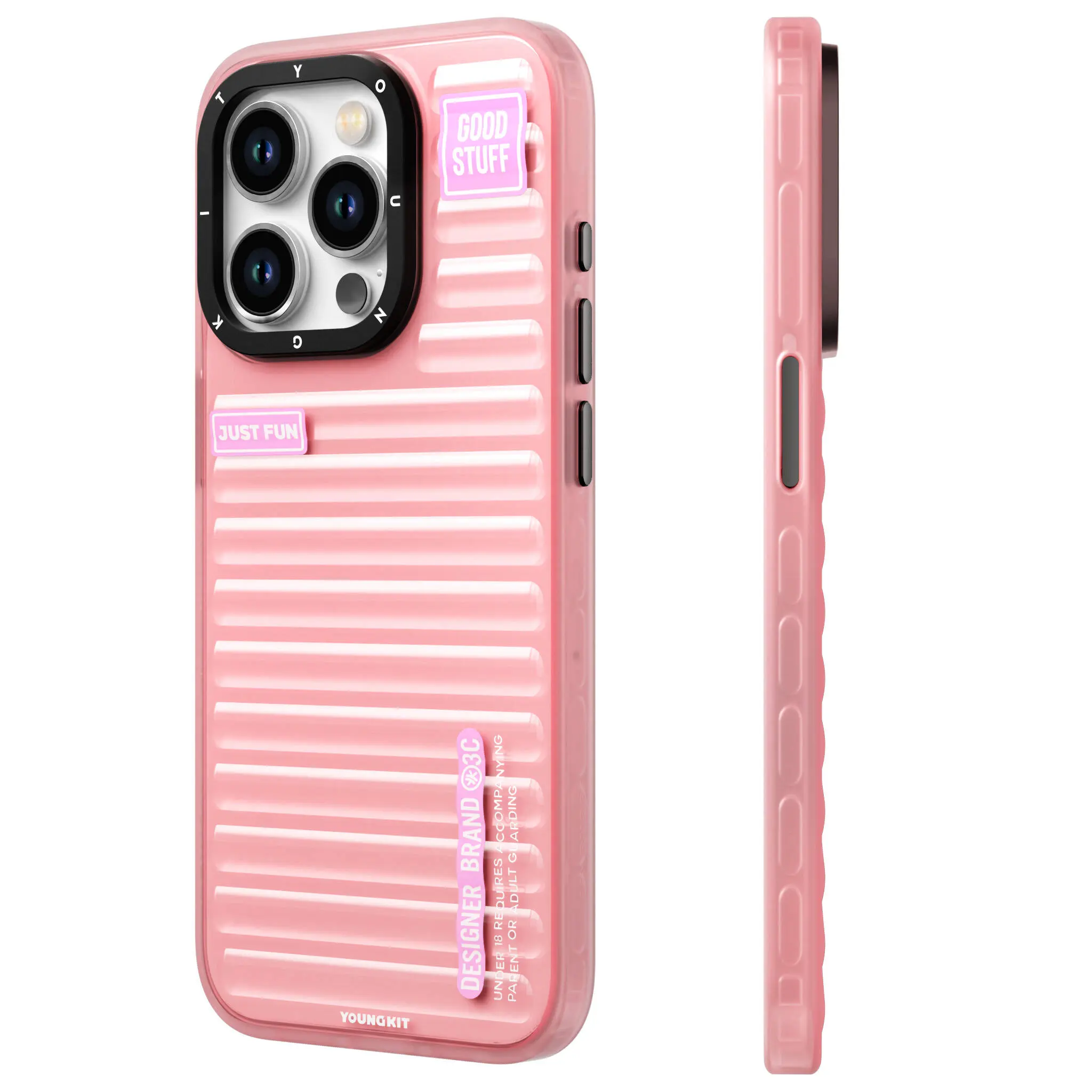 iPhone 15 Pro Şeffaf Renkli Tasarım Kılıf - YoungKit Fluorite