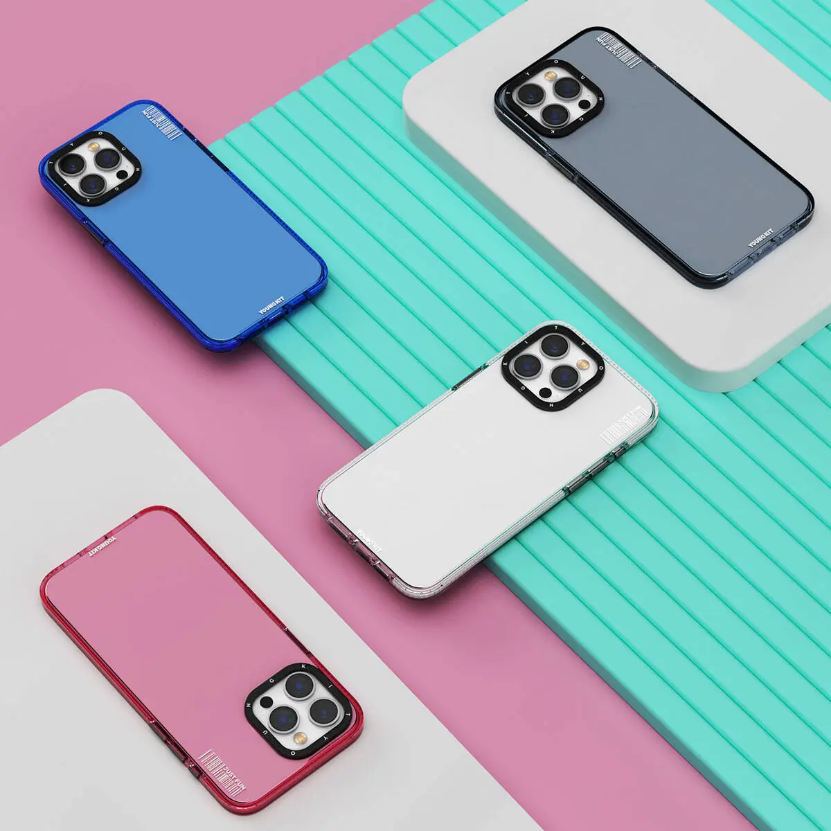 iPhone 15 Pro Şeffaf Kılıf, Pürüzsüz Düz Arka Yüzey - YoungKit Crystal Color
