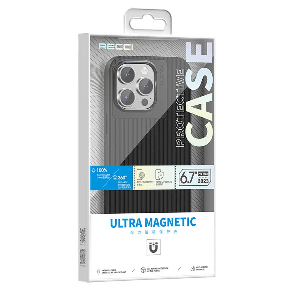 iPhone 15 Pro MagSafe Uyumlu Şeffaf Kılıf - Recci Aurora