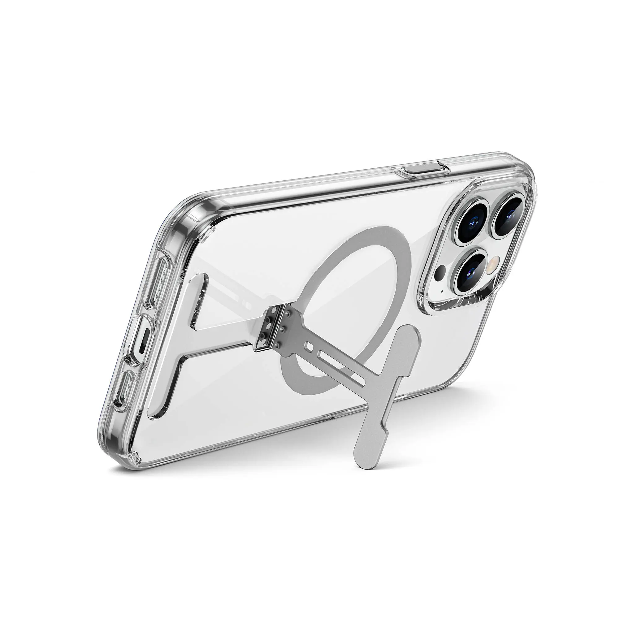 iPhone 15 Pro MagSafe Uyumlu Şeffaf Standlı Kılıf - Wiwu FYY-014